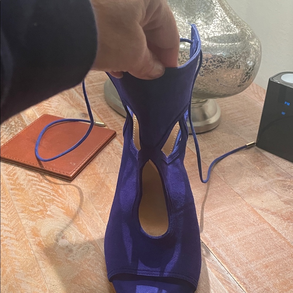 Aquazzura Royal Blue Cutout Heels